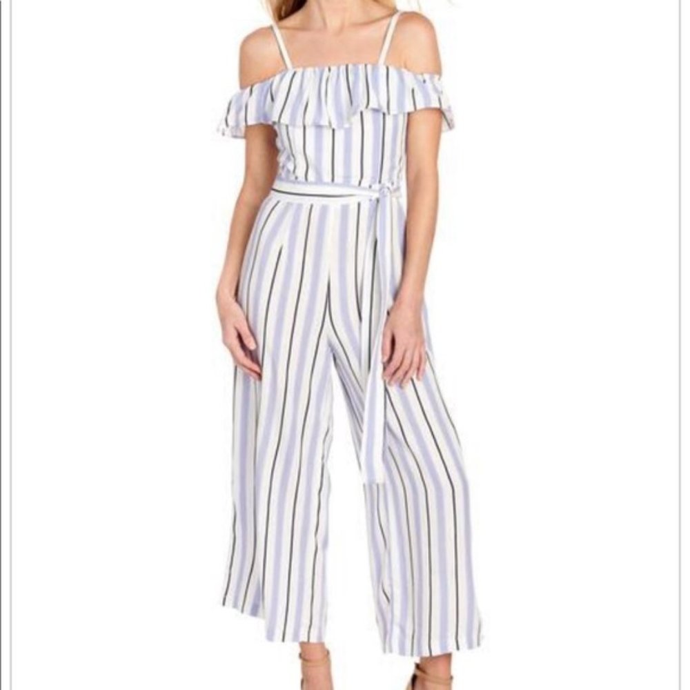Striped Off-the Shoulder Jumpsuit